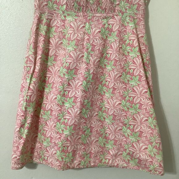 Vineyard Vines Y2K Tropical Beachy Pink Floral Boho Strapless Dress Size 10 - Picture 6 of 8